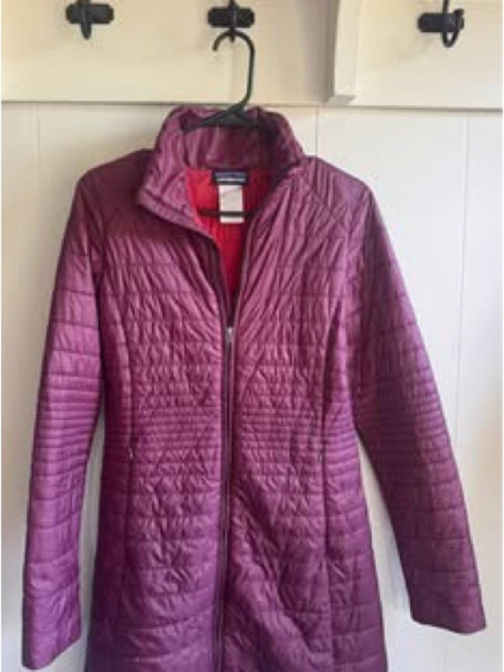 Patagonia Quilted long light Puffer Jacket in Plum